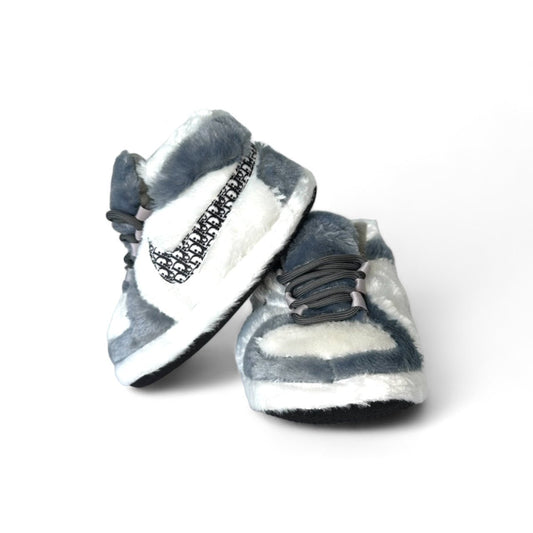 'OG' White - Grey Sneaker Slippers - Trend Sellers