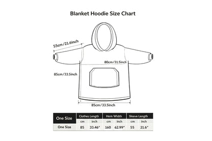 Blanket hoodie size chart