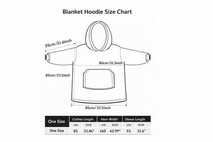 Blanket Hoodie Size Chart