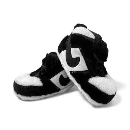 High 'Panda' Black & White Sneaker Slippers - Trend Sellers
