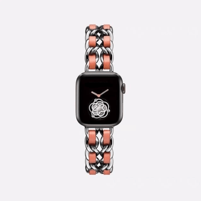 orange silver chanel apple watch band