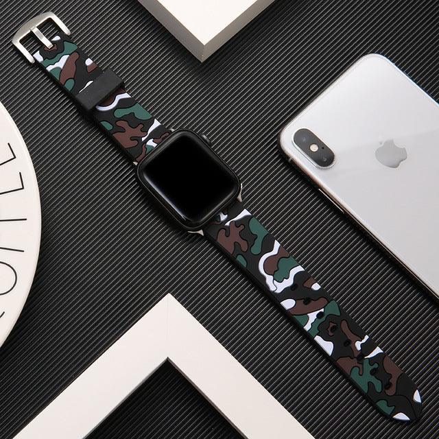 Camo Silicone Apple Watch Band