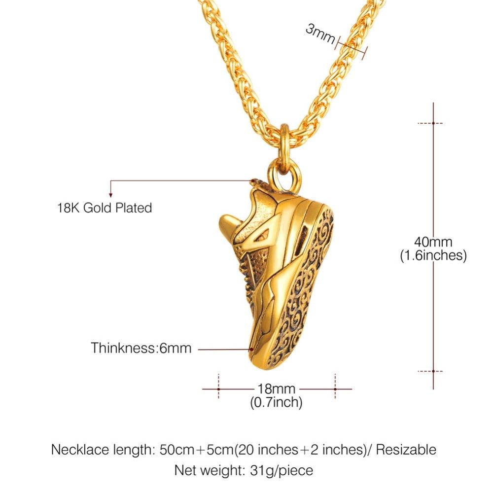 "J4" Gold Plated Sneaker Pendant