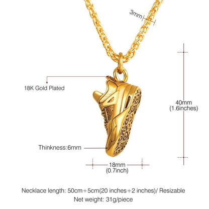 "J4" Gold Plated Sneaker Pendant