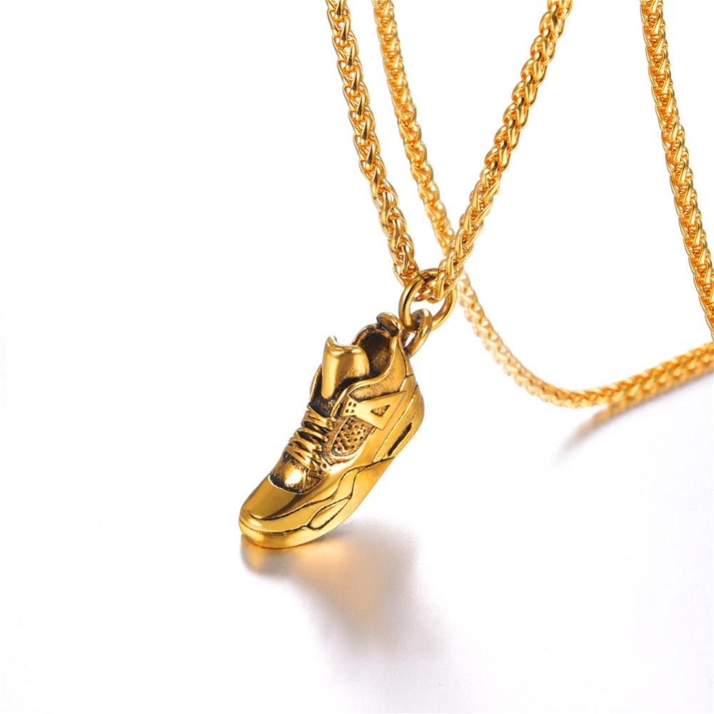 "J4" Gold Plated Sneaker Pendant